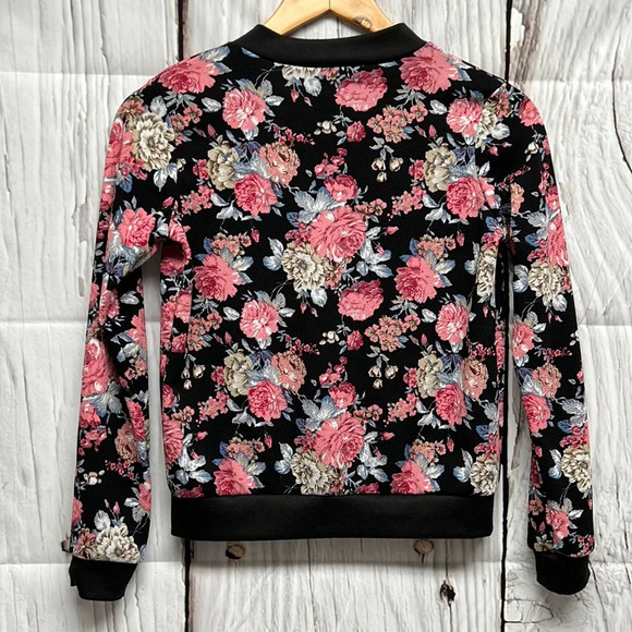 Boho Girlz Black with Floral Lightweight Jacket black - size 14 - Picture 4 of 5
